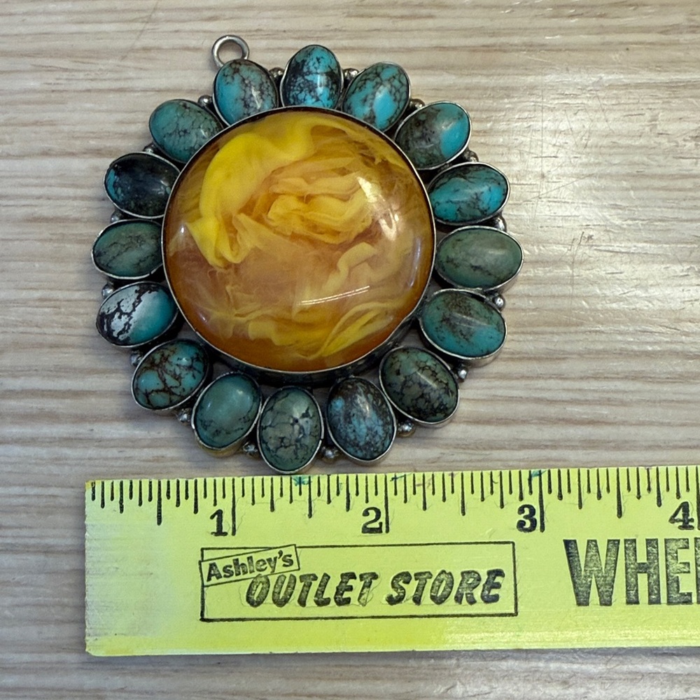 1960’s Turquoise and agate pendant